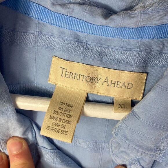 The Territory Ahead Silk Cotton Blend Long Sleeve Button Down Size XL  143 - Picture 4 of 9